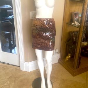 Rene Ruiz Multicolor Sequins Beaded Multicolor Contouring Skirt Sz 8